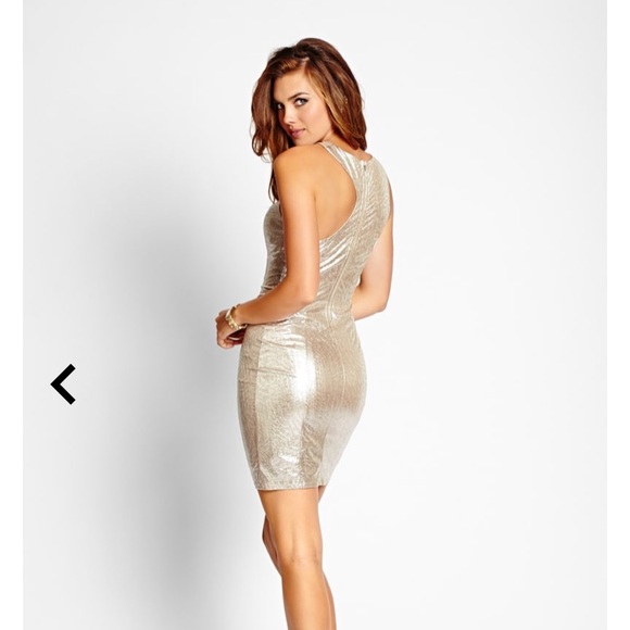 Asymmetrical Gold Cocktail Dress from Guess - Picture 5 of 5